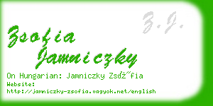 zsofia jamniczky business card